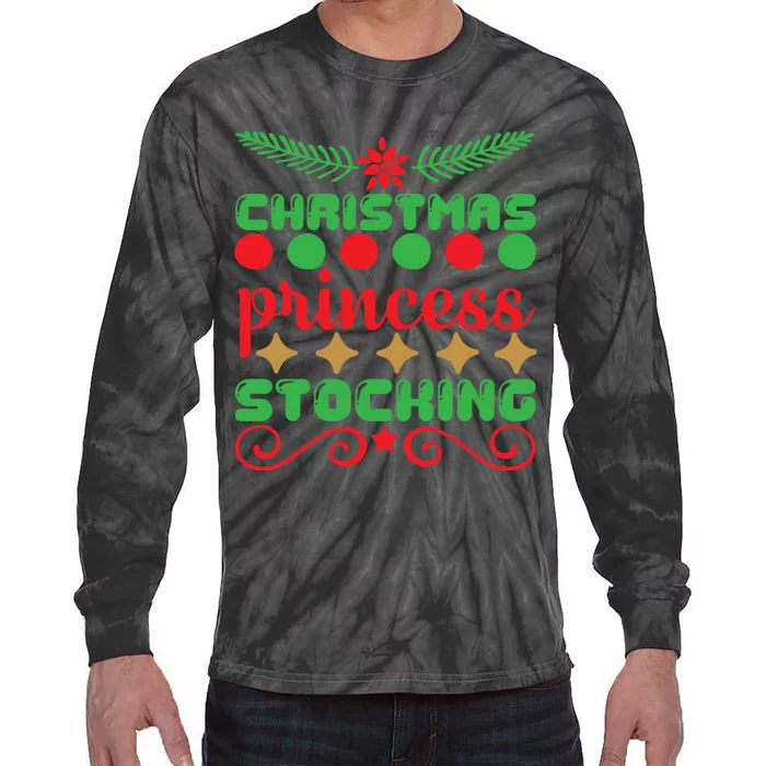 Christmas Princess Stocking Tie-Dye Long Sleeve Shirt