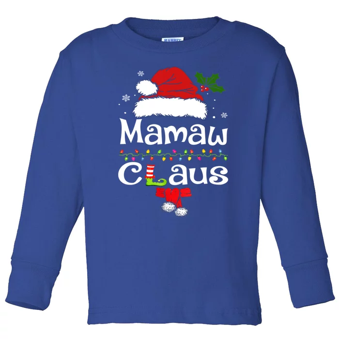 Christmas Pajamas Santa Claus Xmas Funny Gift Mamaw Claus Gift Toddler Long Sleeve Shirt