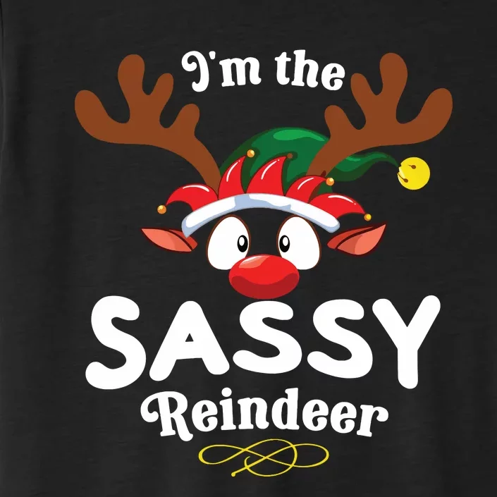 Christmas Pjs Sassy Xmas Reindeer Matching ChromaSoft Performance T-Shirt