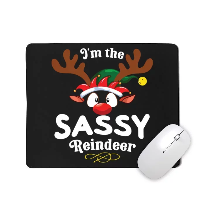 Christmas Pjs Sassy Xmas Reindeer Matching Mousepad