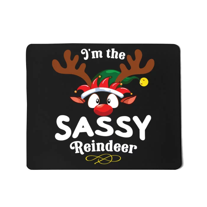 Christmas Pjs Sassy Xmas Reindeer Matching Mousepad