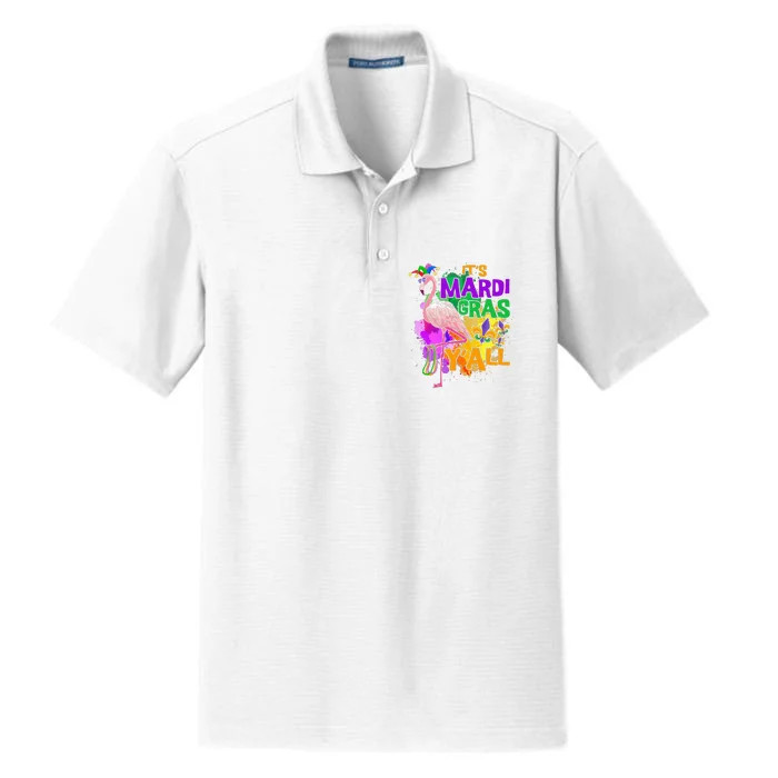 Carnival Party S Idea Flamingo Mardi Gras Dry Zone Grid Performance Polo