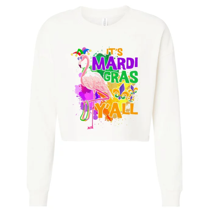 Carnival Party S Idea Flamingo Mardi Gras Cropped Pullover Crew