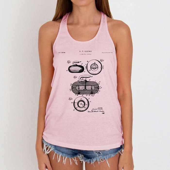 Curling Patent Stone Women's Knotted Racerback Tank