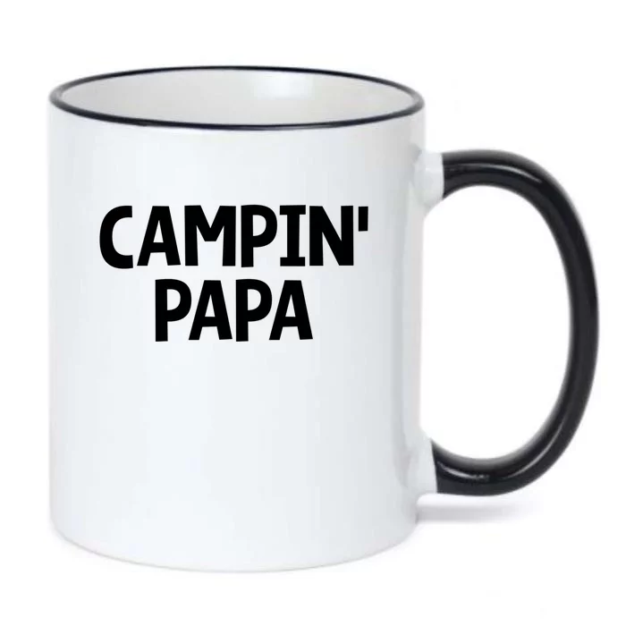 Campin Papa! Simple Minimalist Camping Grandfather Grandad Great Gift Black Color Changing Mug