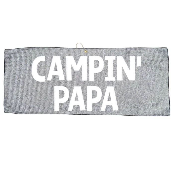 Campin Papa! Simple Minimalist Camping Grandfather Grandad Great Gift Large Microfiber Waffle Golf Towel