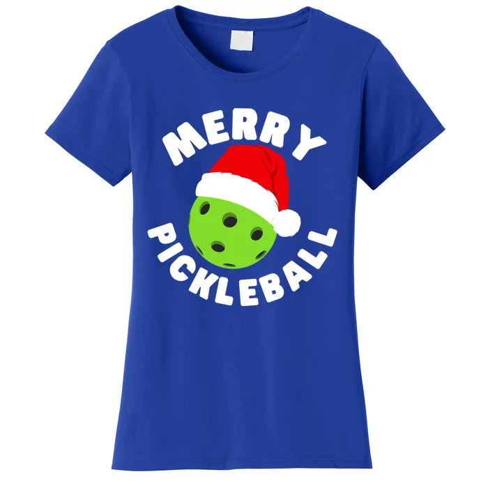 Christmas Pickleball Santa Hat Pickleball Player Xmas Gift Women's T-Shirt