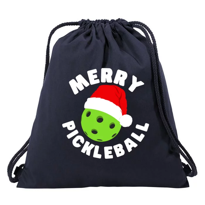 Christmas Pickleball Santa Hat Pickleball Player Xmas Gift Drawstring Bag