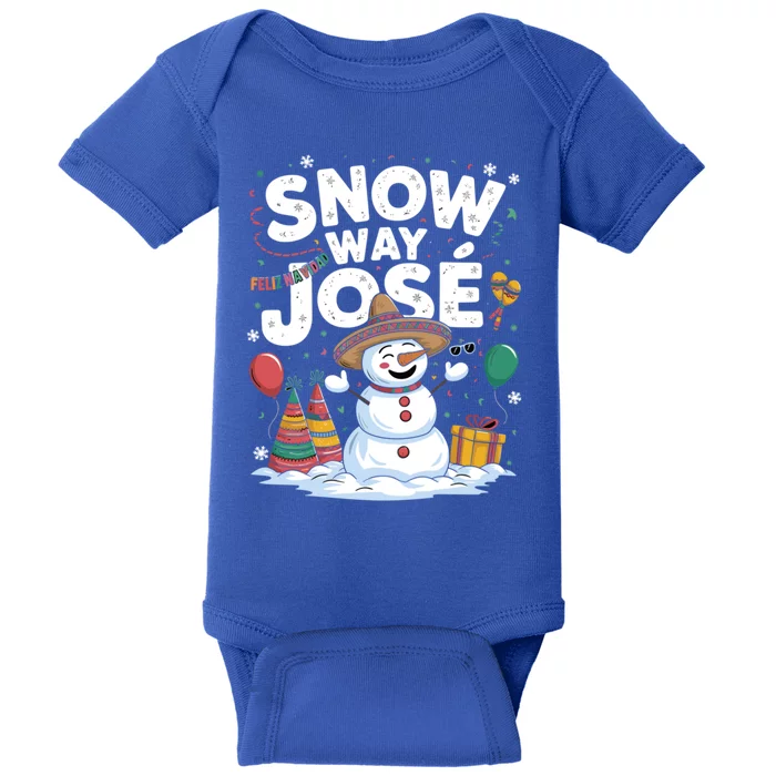 Christmas Pun Snow Snow Way Jose Gift Baby Bodysuit