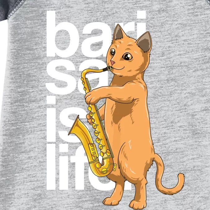 Cat Playing Saxophone Cat Jazz Sax Saxophonist Cat Musician Infant Baby Jersey Bodysuit