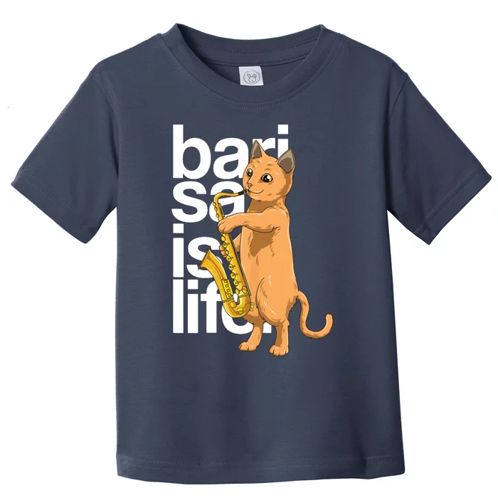 Cat Playing Saxophone Cat Jazz Sax Saxophonist Cat Musician Toddler T-Shirt