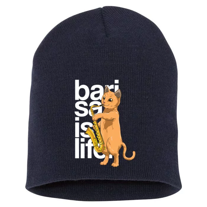 Cat Playing Saxophone Cat Jazz Sax Saxophonist Cat Musician Short Acrylic Beanie