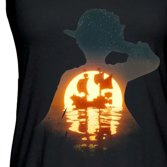 Cool Pirate Sunset Sunrise Ladies Essential Flowy Tank