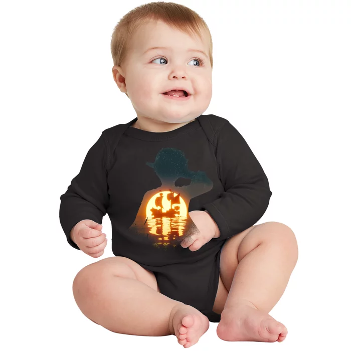 Cool Pirate Sunset Sunrise Baby Long Sleeve Bodysuit