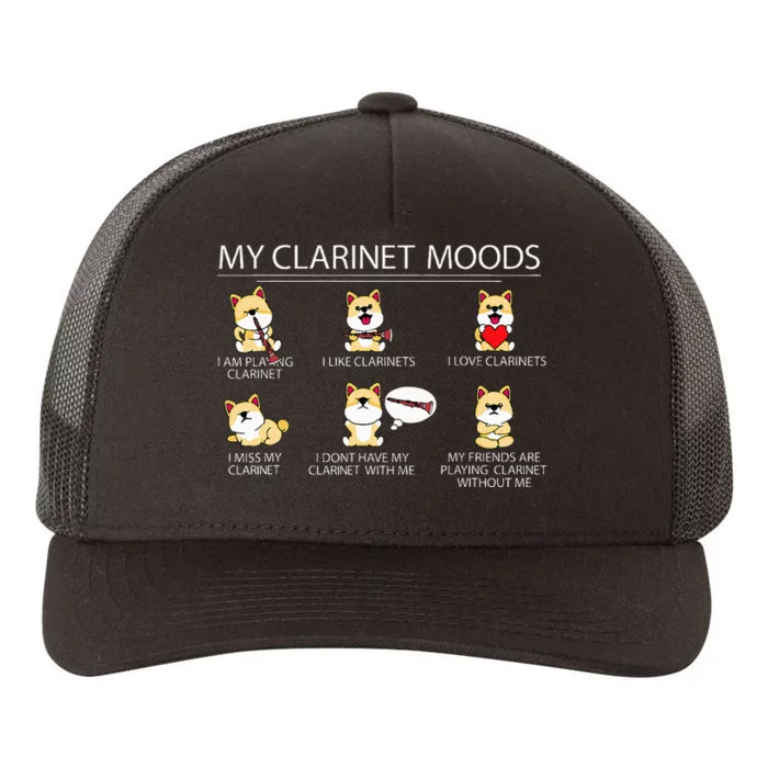 Clarinet Player Shiba Inu Dog Musician Clarinet Yupoong Adult 5-Panel Trucker Hat