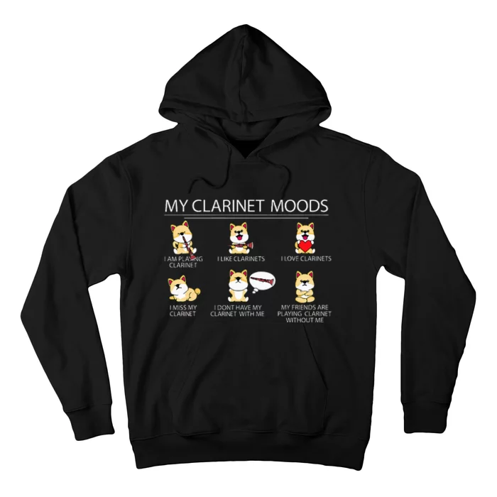 Clarinet Player Shiba Inu Dog Musician Clarinet Hoodie