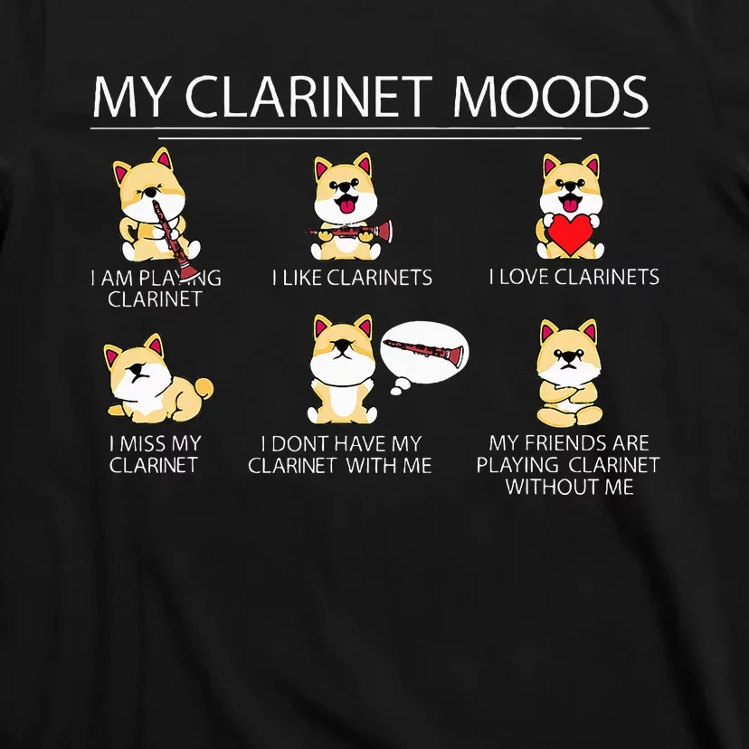 Clarinet Player Shiba Inu Dog Musician Clarinet T-Shirt