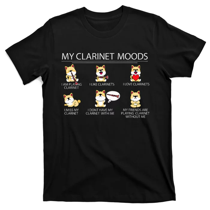 Clarinet Player Shiba Inu Dog Musician Clarinet T-Shirt