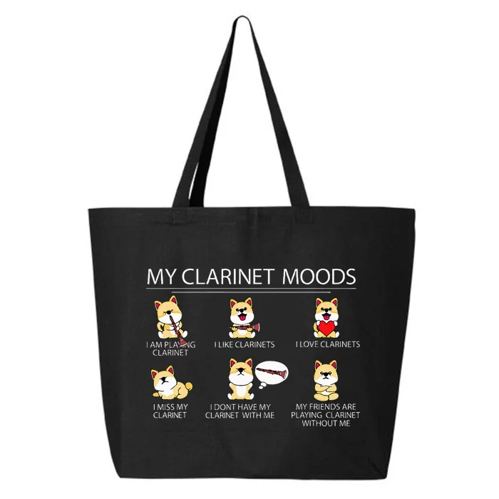 Clarinet Player Shiba Inu Dog Musician Clarinet 25L Jumbo Tote