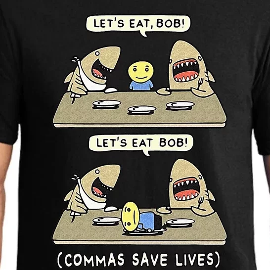 Commas Punctuation Shark Lets Eat Funny English Grammar Pajama Set