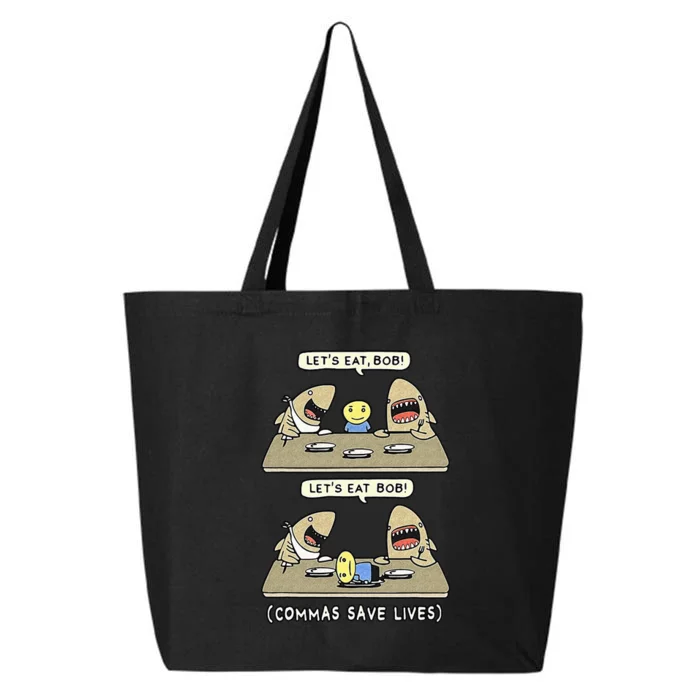 Commas Punctuation Shark Lets Eat Funny English Grammar 25L Jumbo Tote