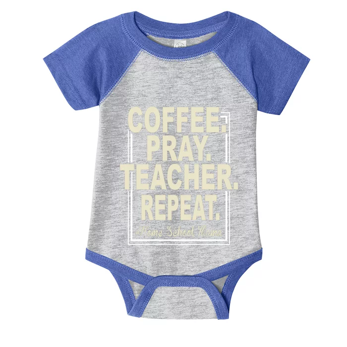 Coffee Pray Sleep Repeat Gift Virtual Homeschool Mom Teacher Cute Gift Infant Baby Jersey Bodysuit