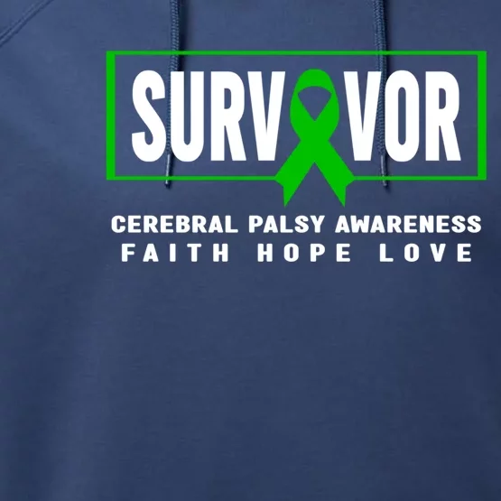 Cerebral Palsy Survivor Gift Cerebral Palsy Awareness Funny Gift Performance Fleece Hoodie