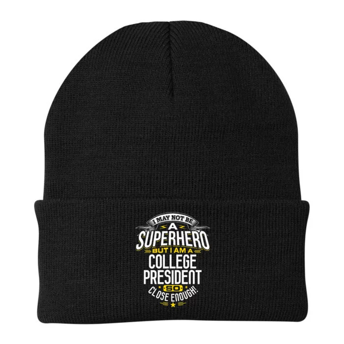 College President Superhero Presidents Gift Idea Knit Cap Winter Beanie