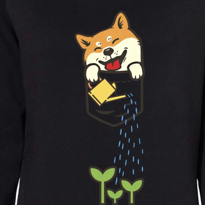 Cute Pocket Shiba Inu Funny Gift Earth Day Plants Dog Lover Funny Gift Womens California Wash Sweatshirt