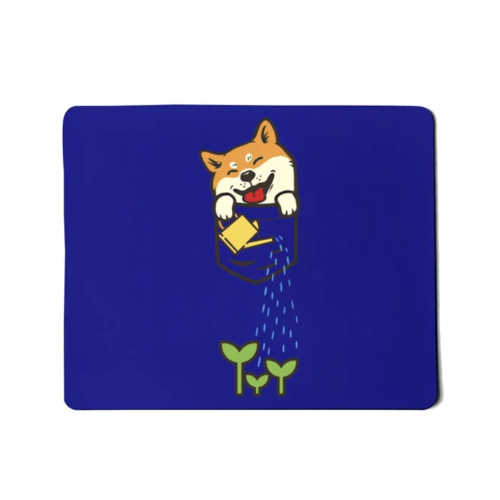 Cute Pocket Shiba Inu Funny Gift Earth Day Plants Dog Lover Funny Gift Mousepad