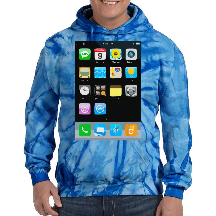 Cell Phone Smartphone Mobile App Halloween Costume Tie Dye Hoodie