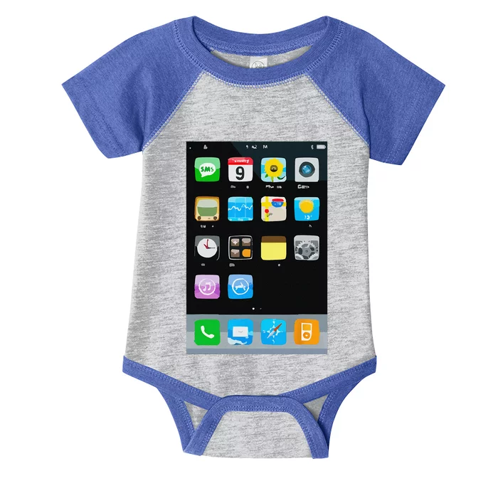 Cell Phone Smartphone Mobile App Halloween Costume Infant Baby Jersey Bodysuit