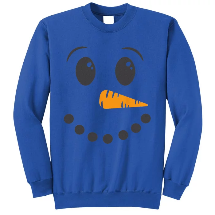 Christmas Pajama Snowman Face Funnys Tall Sweatshirt