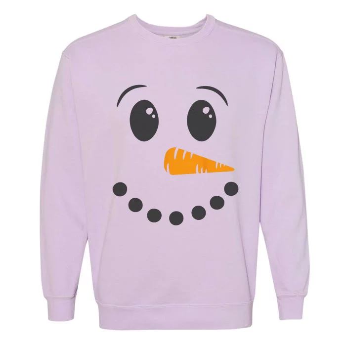 Christmas Pajama Snowman Face Funnys Garment-Dyed Sweatshirt