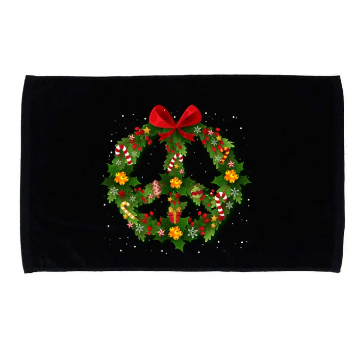 Christmas Peace Sign Love 60s 70s Tie Dye Hippie Costume Gift Microfiber Hand Towel