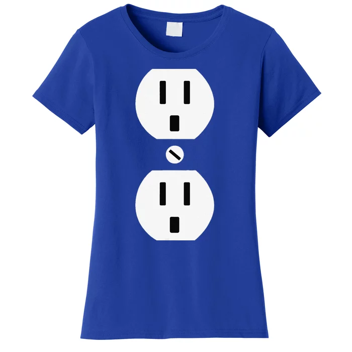 Couple Plug Socket Matching Costume Funny Halloween Gifts Women's T-Shirt