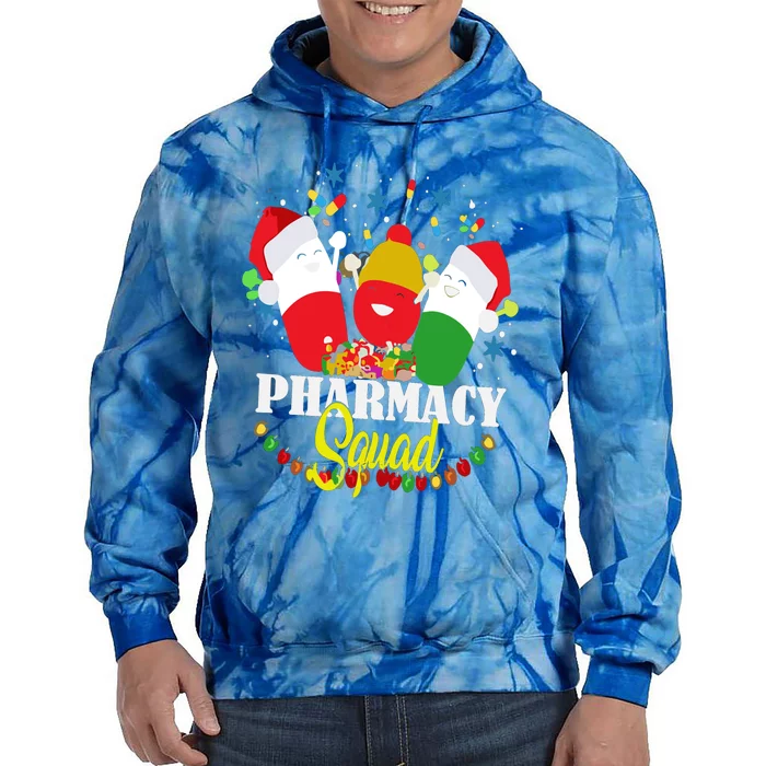 Christmas Pharmacy Squad Pills Xmas Pharmacist Gift Tie Dye Hoodie