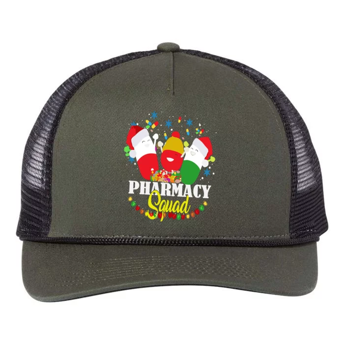 Christmas Pharmacy Squad Pills Xmas Pharmacist Gift Retro Rope Trucker Hat Cap