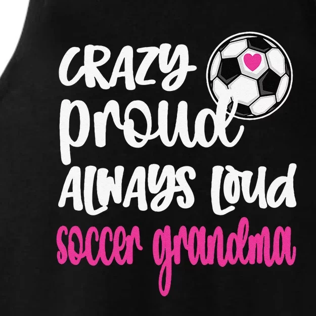 Crazy Proud Soccer Grandma Soccer Player Grandmother Ladies Tri-Blend Wicking Tank