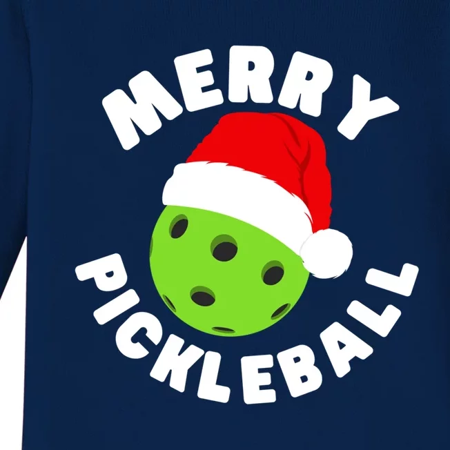 Christmas Pickleball Santa Hat Pickleball Player Xmas Gift Baby Long Sleeve Bodysuit