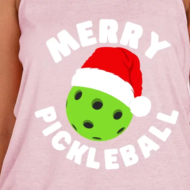 Christmas Pickleball Santa Hat Pickleball Player Xmas Gift Women's Knotted Racerback Tank