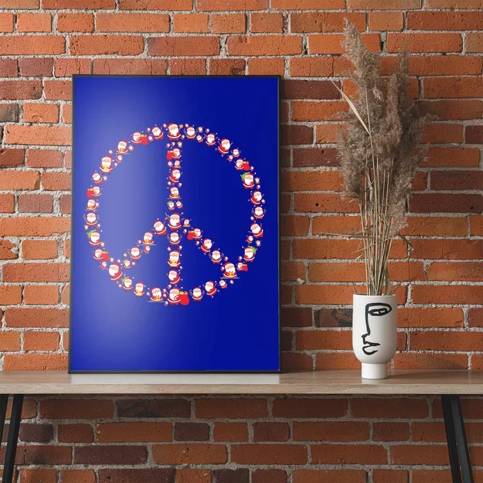 Christmas Peace Sign Santa Claus Retro Hippie Happy Holidays Gift Poster