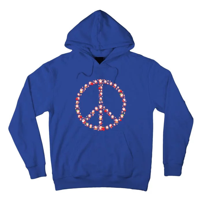 Christmas Peace Sign Santa Claus Retro Hippie Happy Holidays Gift Tall Hoodie