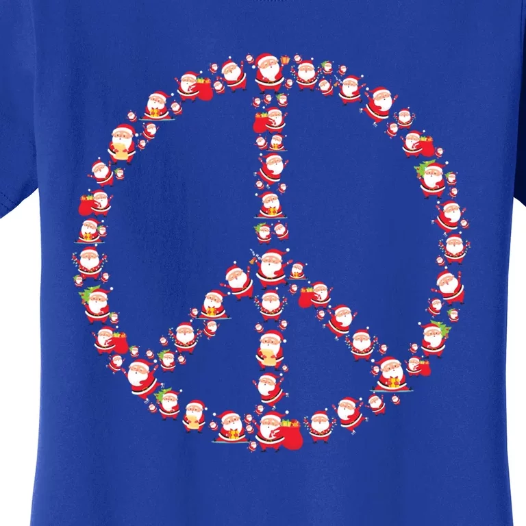 Christmas Peace Sign Santa Claus Retro Hippie Happy Holidays Gift Women's T-Shirt