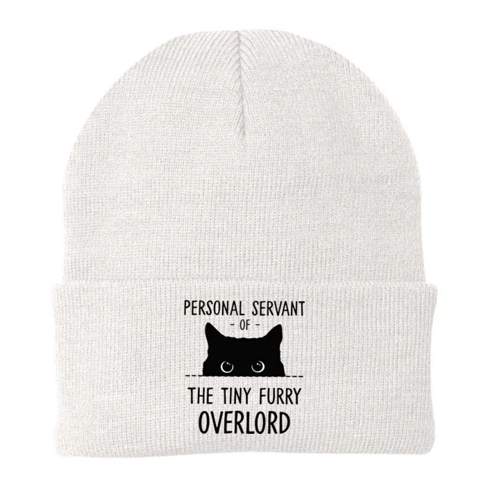 Cat Personal Servant Of The Tiny Furry Overlord Funny Knit Cap Winter Beanie