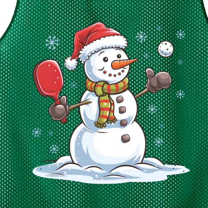 Christmas Pickleball Snowman Funny Xmas Pickleball Player Gift Mesh Reversible Basketball Jersey Tank