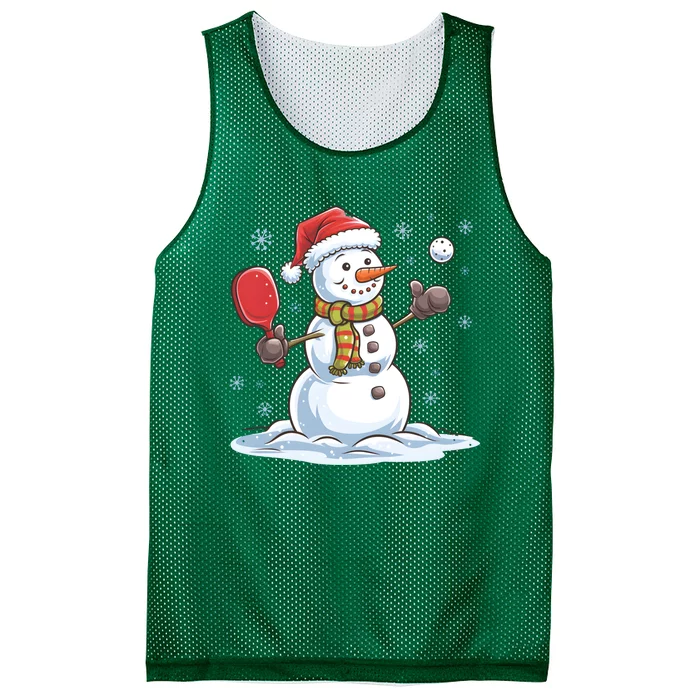 Christmas Pickleball Snowman Funny Xmas Pickleball Player Gift Mesh Reversible Basketball Jersey Tank