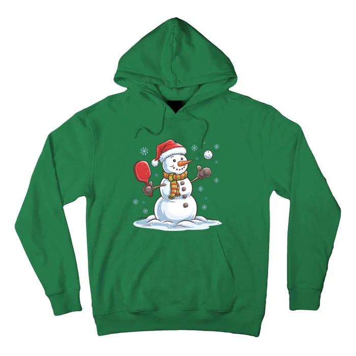 Christmas Pickleball Snowman Funny Xmas Pickleball Player Gift Tall Hoodie