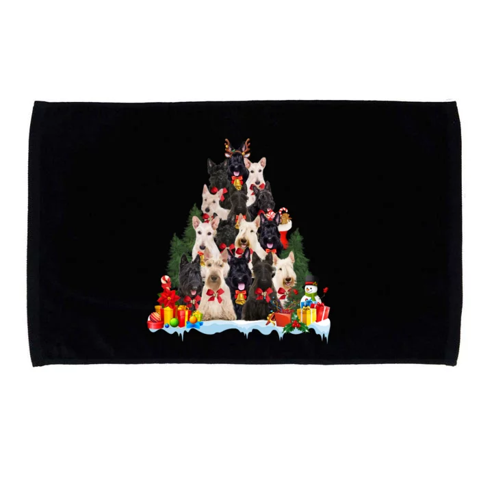 Christmas Pajama Scottish Terrier Xmas Tree Funny Gift Dog Lovers Cool Gift Microfiber Hand Towel