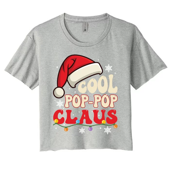 Cool Poppop Santa Claus Christmas Matching Costume Funny Gift Women's Crop Top Tee